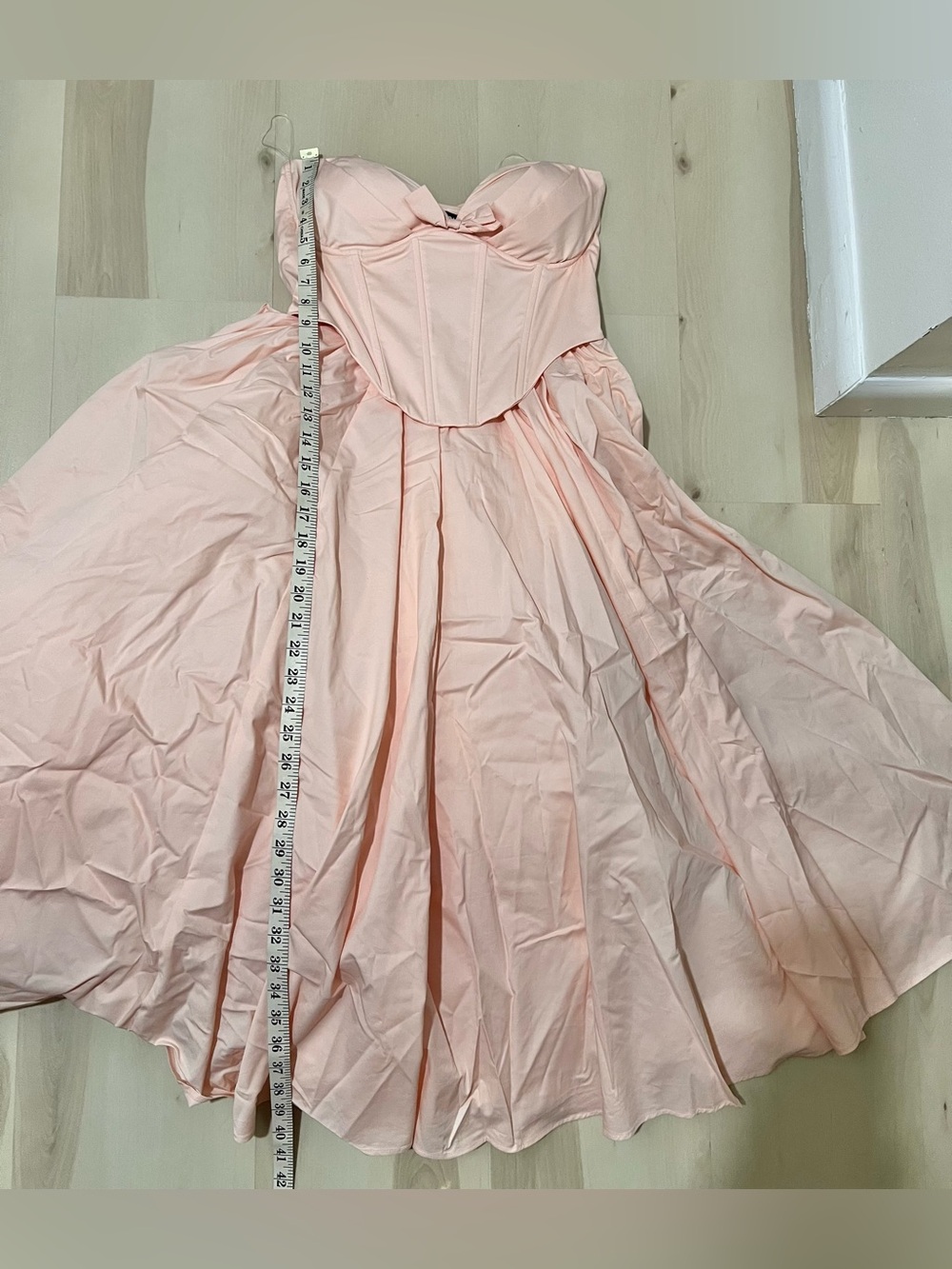 Babyboo NWT Women Medium Pink Soft Peach Prim Midi Dress Balletcore Princess - Picture 10 of 15